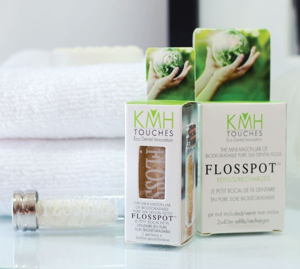 Finally a Zero Waste floss! Flosspot™ is a mini mason jar filled with luxurious silk dental floss, lightly waxed for strength and ease of use between tight teeth, lab tested for purity. It is not flavoured because flavouring changes the lab results, which we do not want. Fully compostable.