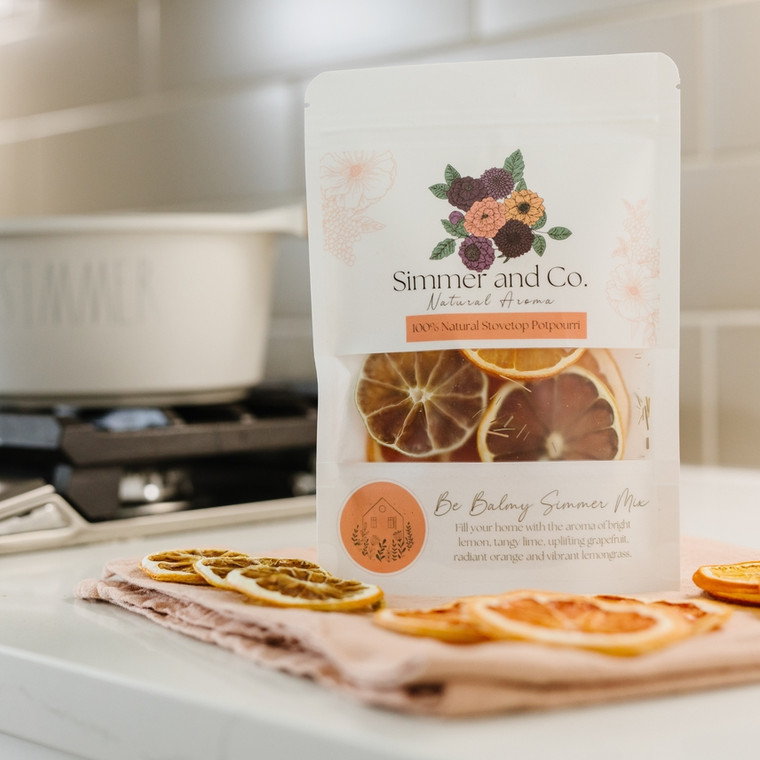 Indulge your senses with Be Balmy — a vibrant stovetop potpourri that brings the scent of summer into your space. This citrus-forward blend layers zesty lemon, tangy lime, juicy grapefruit, sweet orange, and refreshing lemongrass to create a bright, uplifting aroma. It’s like stepping into a tropical grove — fresh, energizing, and full of life.