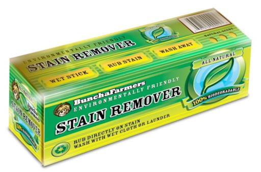 This Buncha Farmers stain stick is all natural and removes stains from grass, salt, grease, red wine, ketchup, ink and more!