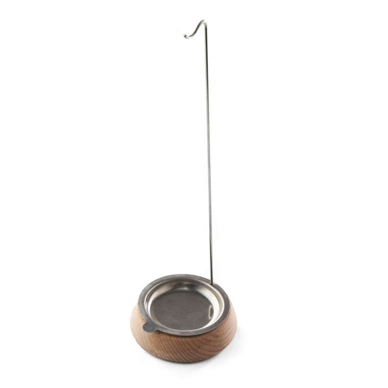 A handy stand for your dish brush. This holder allows your dish brush to dry naturally. Use the tray as a dish soap dispenser. Made with an FSC® certified beech wood base and stainless steel tray. Stand only, no dish brush included.