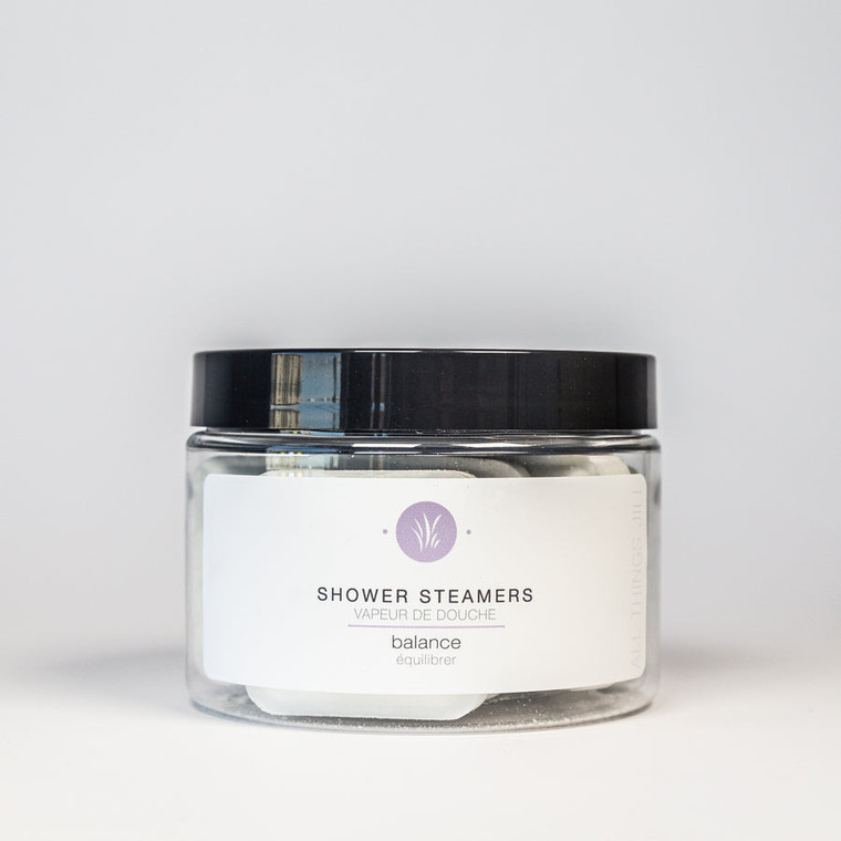 When is a shower like a spa day? Any time you add one of these Balance shower steamers! Packed with essential oils of lavender, lemon, lime, geranium and patchouli, this peaceful, meditative shower steamer will fizz away as you wash, scrub and rinse, releasing the aromas into the steam as it does. There’s no easier way to create a relaxing aromatherapy experience during your daily shower.