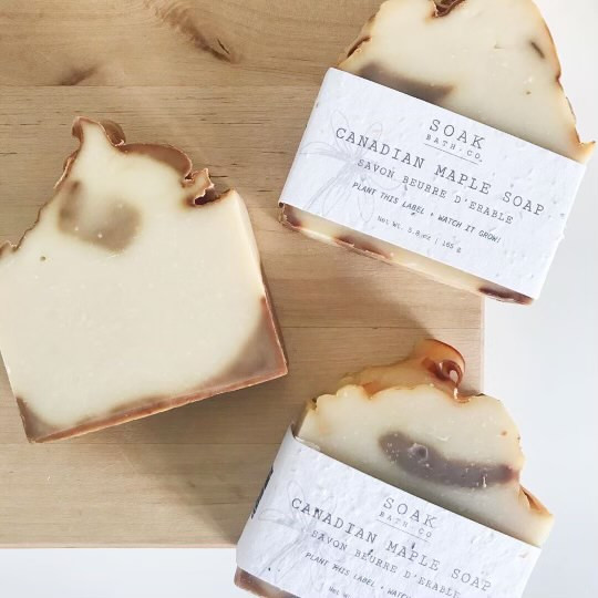 This gorgeous bar is completely zero waste and sustainable. The label on each SOAK Bath Co bar is made of biodegradable, plantable seed paper so you can plant the label and it will grow into wildflowers!