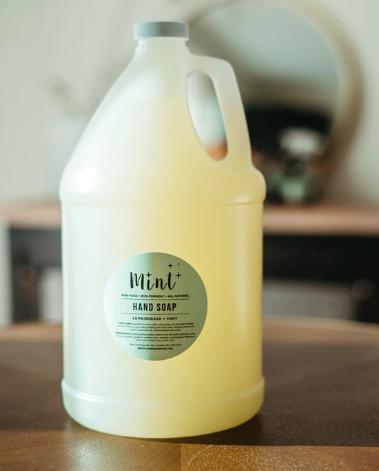 We've all been washing our hands a lot more lately. Our hand soap is a gentle formula made with Jojoba oil, and plant based ingredients leaving your hands feeling soft and clean. Scented with pure organic Essential Oils of Lemongrass and Mint.