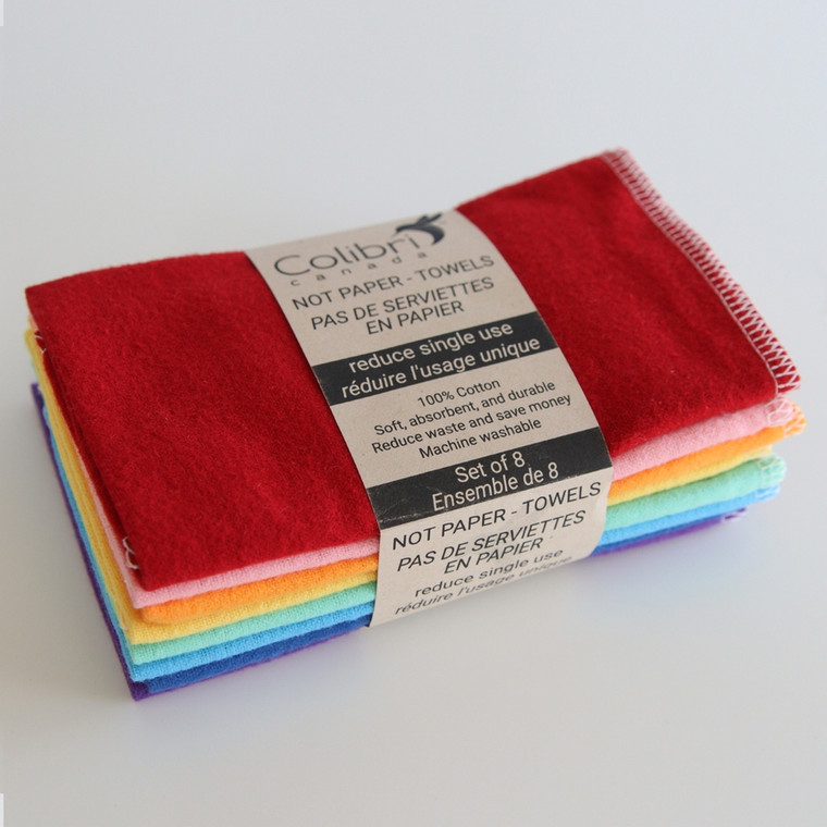 Meet the "Not Paper - Towels," the perfect eco-friendly alternative to disposable paper towels. These 100% cotton towels, sized at 10 x 12 inches, are designed to provide superior absorbency and durability for all your cleaning needs.