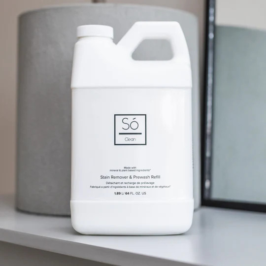 Só Clean - Stain Remover & Prewash uses powerful plant-based enzymes to safely remove stains from your clothing and fabrics.  For use on all stains including grass, blood, wine, sauces, cooking oil, grease, baby food and more!