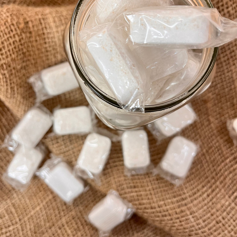 All-in-1 dishwasher tabs in a water-soluble pouch made from biodegradable Polyvinyl Alcohol