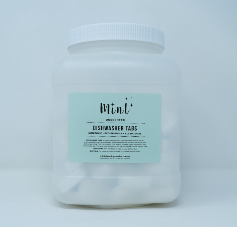 A super concentrated formula made with all natural, biodegradable, and mineral based ingredients that we promise will leave your dishes sparkling! Free from plastic film, bleach, chlorine, dyes, fragrances, and phosphates.