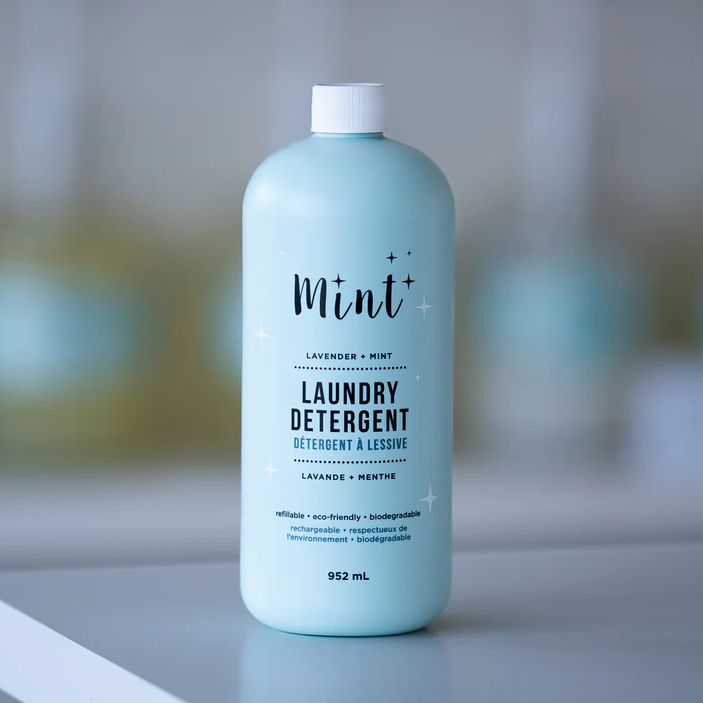 All natural, biodegradable liquid laundry detergent, infused with lavender and mint essential oils.