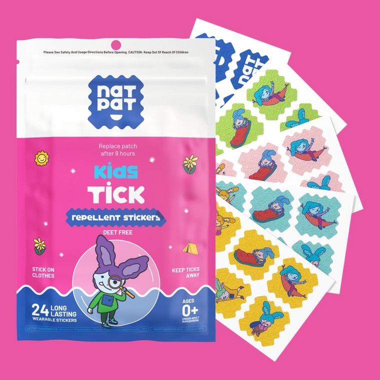Natural Tick Repellent Stickers for kids are the playful, stick-on solution for safe and effective tick and insect protection. Made with 100% natural essential oils, these Deet-free stickers are designed specifically for kids, offering peace of mind for parents and endless outdoor adventures for little adventurers.